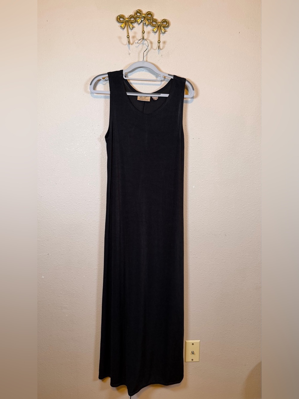 Kathie Lee Collection Black Tank Bodycon Sleeveless Maxi Dress. Size M